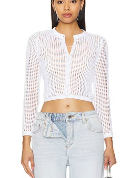 Alexander Wang Sweaters - ALEXANDER WANG Cropped Cardigan in White NWT